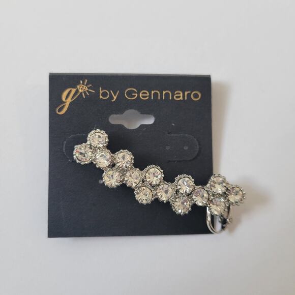 G By Gennaro Silver Tone Crystal Ear Cuff Earring NWT - Picture 1 of 4